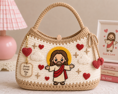 Kitty Crochet hand bag